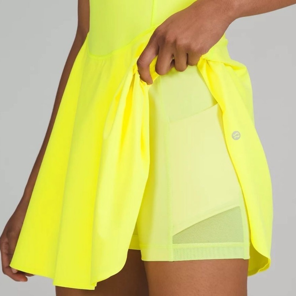 NWT Lululemon Court Crush Tennis Dress Electric Lemon Women’s Size 6 - Picture 10 of 13